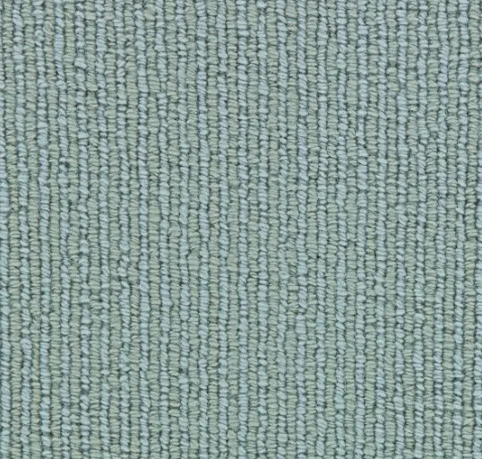 Soft green commercial carpet with textured striped pattern, ideal for office spaces and flooring solutions.