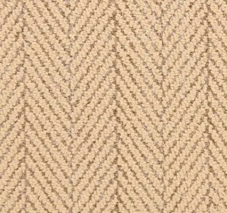 Soft beige herringbone carpet flooring with textured pattern, ideal for residential interiors.