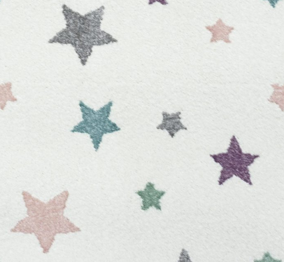 Star-patterned wallpaper with pastel and muted colors for stylish interior decor.