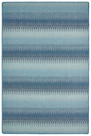 Soft blue striped area rug with modern geometric pattern, ideal for contemporary flooring accents.