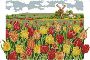 Tulips's field-free cross-stitch pattern