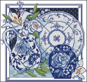 white-and-blue-vases-with-lilies-cross-stitch-pattern