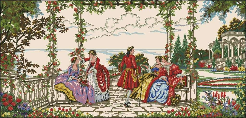 gazebo-free cross-stitch design