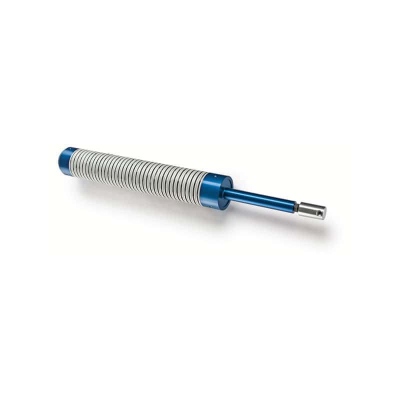 High-quality industrial spring with blue metal components for machinery use.