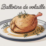 ballotine de volaille sur assiette élégante avec sauce