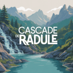 cascade de radule vue montagne et pins laricio