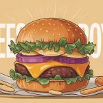 illustration cheese royal burger fast-food maison