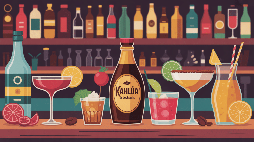 image vectorielle kahlua and cocktails ambiance festive