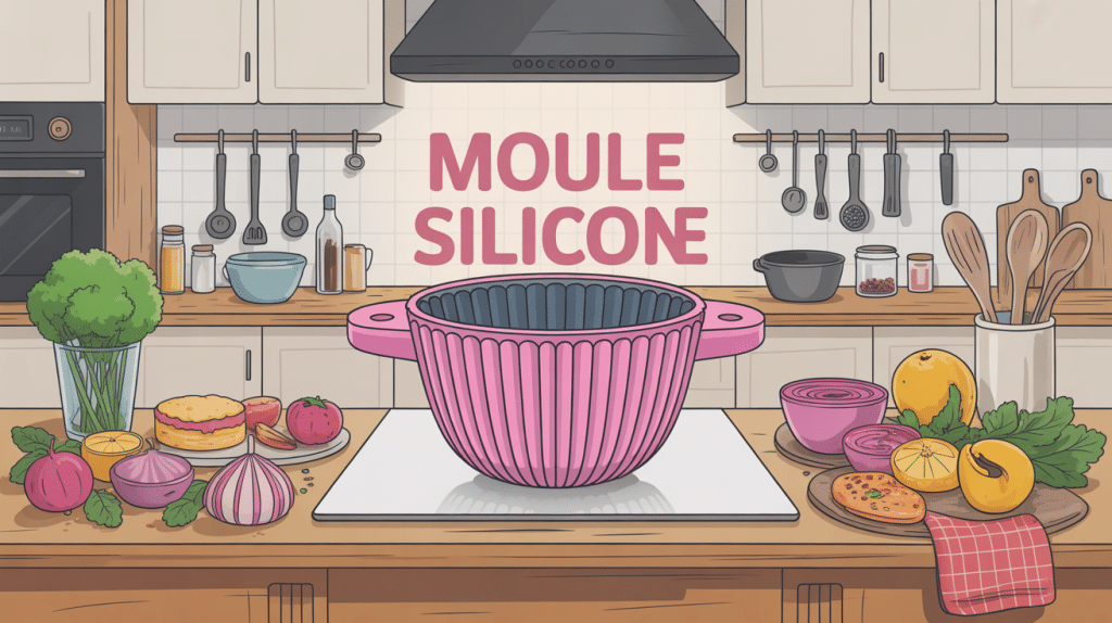 moule silicone en cuisine avec pâtisseries