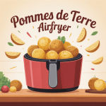 illustration pomme de terre airfryer dorées friteuse à air