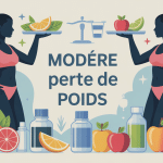 produit modere avis perte de poids illustration vectorielle silhouettes flacons fruits
