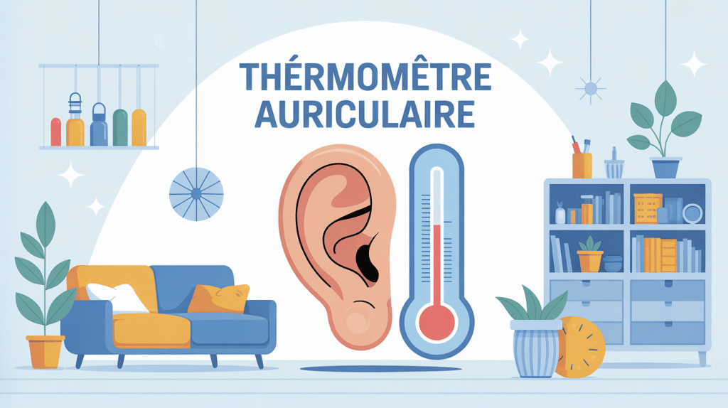 illustration moderne thermomètre auriculaire oreille numérique
