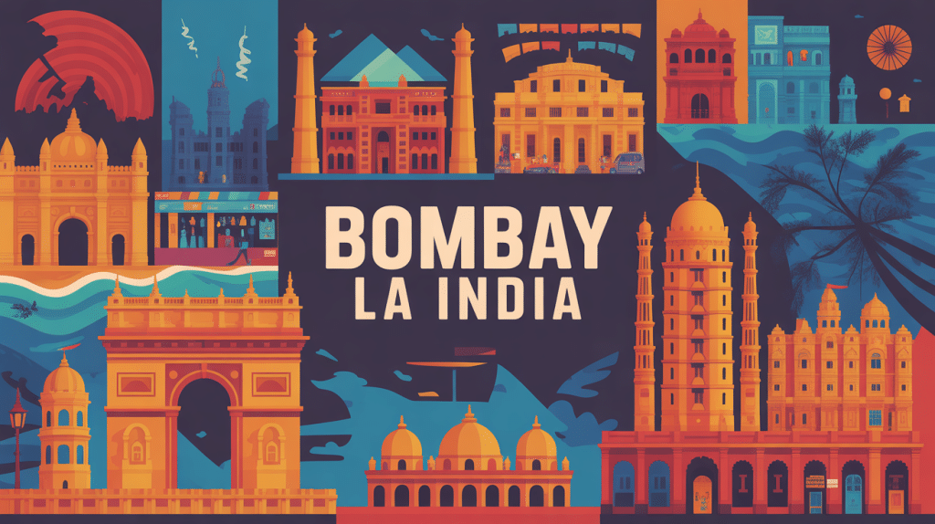 Illustration vibrante de bombay la india patrimoine modernité culture