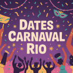 Illustration vectorielle colorée du carnaval avec date de carnaval de Rio