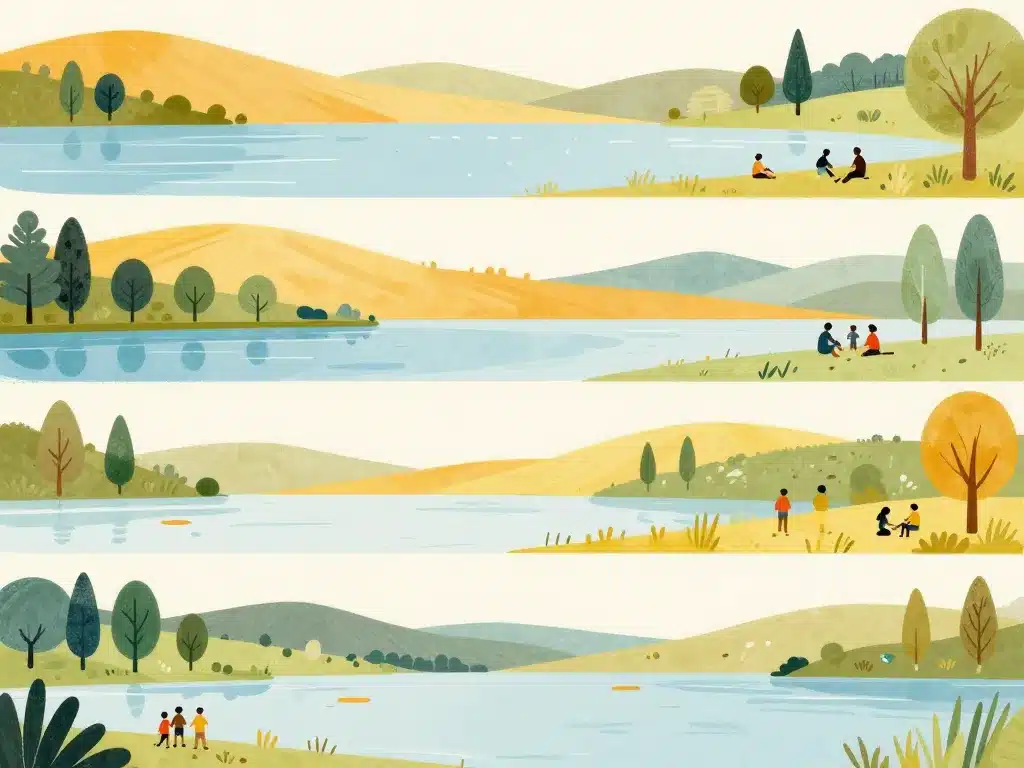 Illustration des principaux lacs Ile de France, activités et paysages