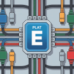 plat e au centre d'un tableau électrique moderne