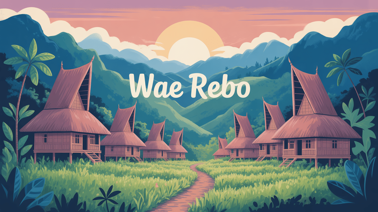 Village wae rebo maisons coniques montagnes brume