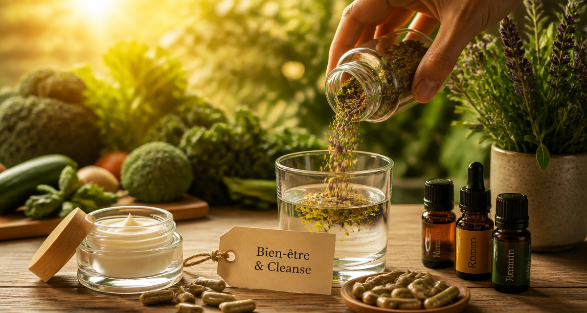 cleanse matin detox sur table en bois