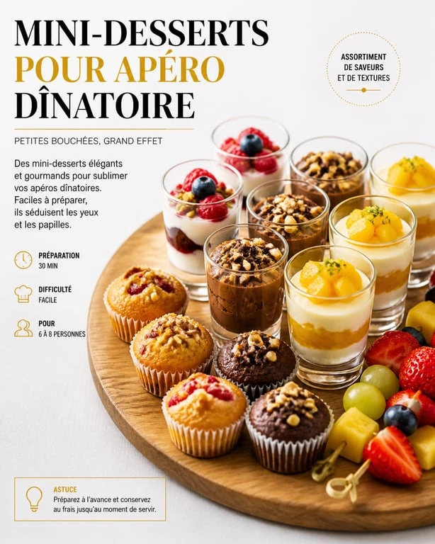 Plateau de mini-desserts variés pour un apéro dînatoire