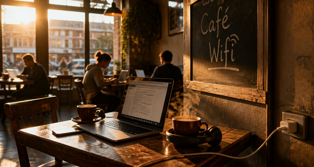 cafe wi fi ordinateur portable et cafe