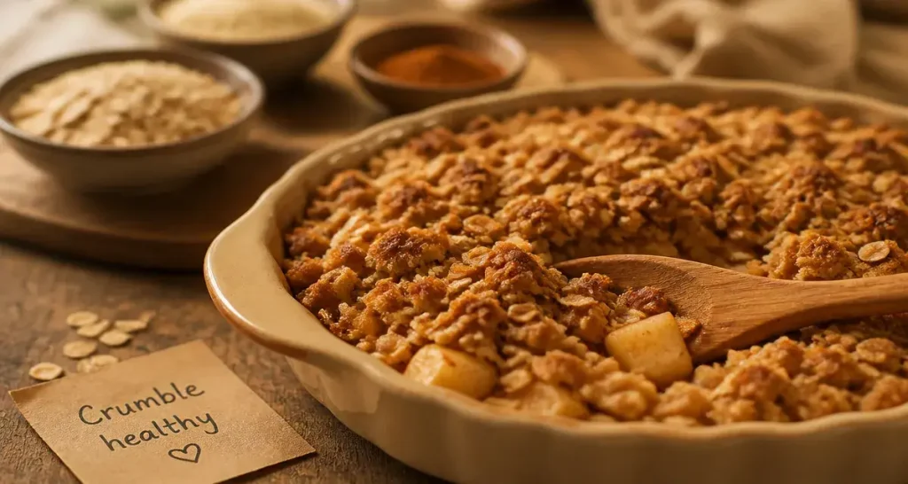 Healthier crumble pommes IG bas, crumble healthy aux flocons d’avoine