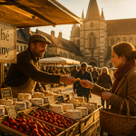 marché cluny étals producteurs abbaye