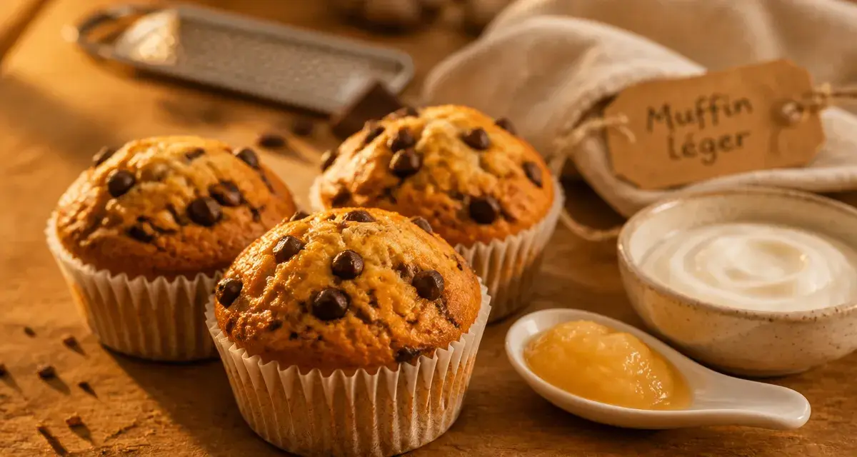Muffin light aux pépites de chocolat noir, sans beurre ni sucre raffiné