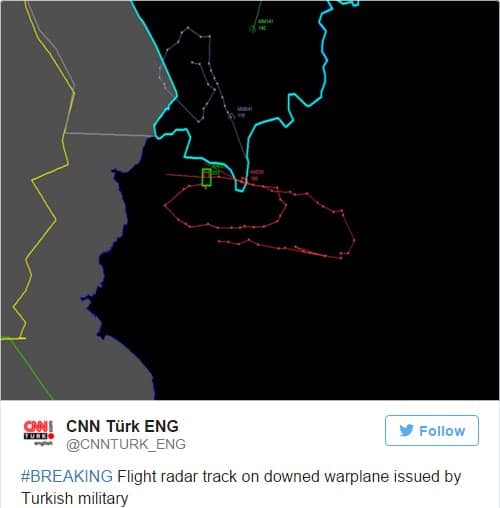 turcia avion rus radar