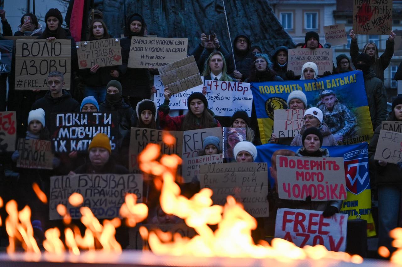 Зображення посту: Третє Різдво у полоні: у Львові пройшла акція на підтримку військовополонених та зниклих безвісти