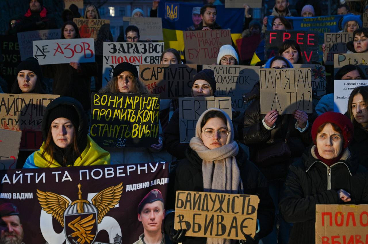 Зображення посту: Третє Різдво у полоні: у Львові пройшла акція на підтримку військовополонених та зниклих безвісти