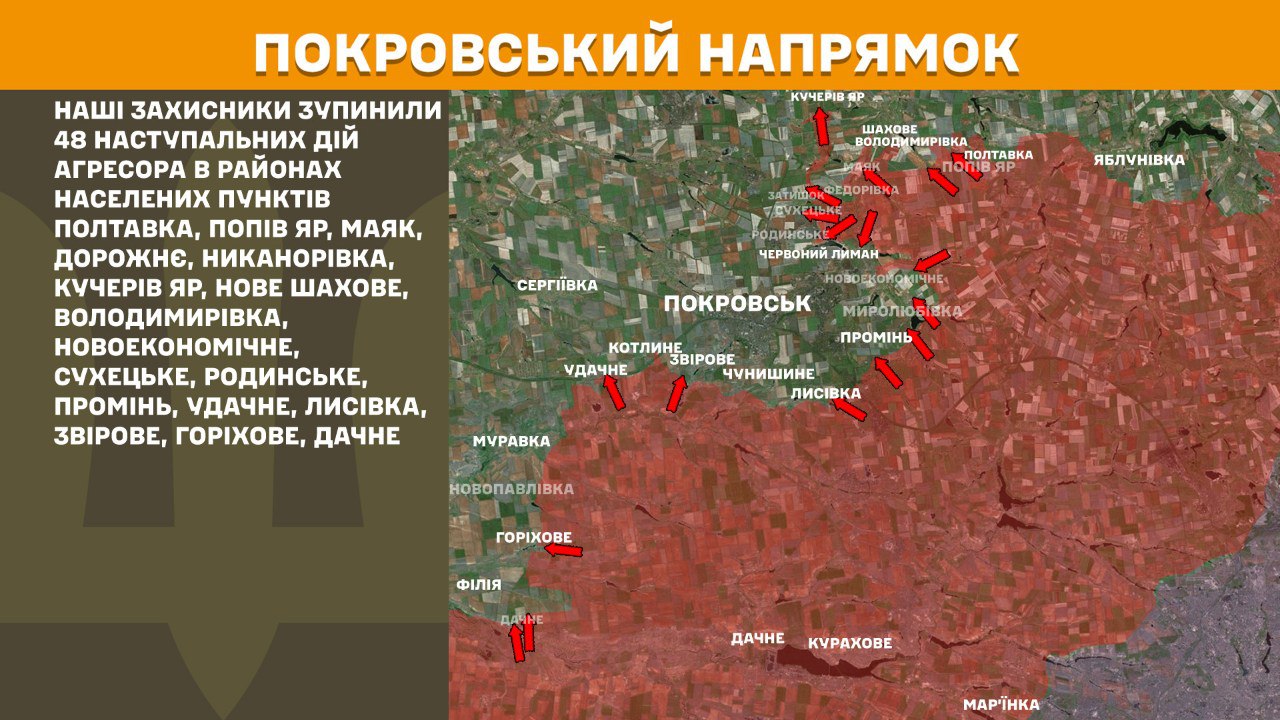 Зображення посту: Сили оборони відбили понад 40 атак окупантів на Покровському напрямку