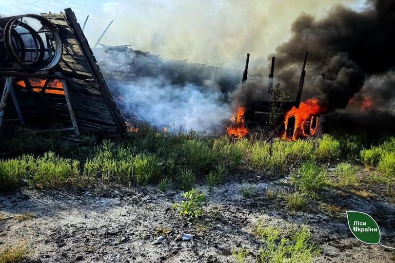 Стаття: Росіяни обстріляли Краснолиманське лісництво на Донеччині: згоріла техніка та будівлі