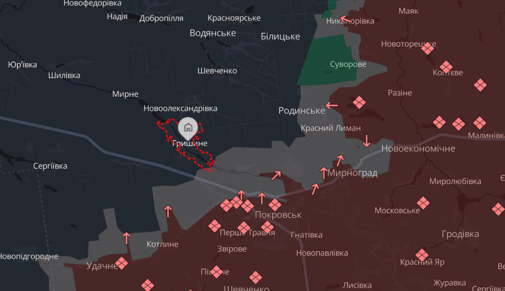 Зображення посту: Російські військові намагаються обійти Покровськ через Гришине