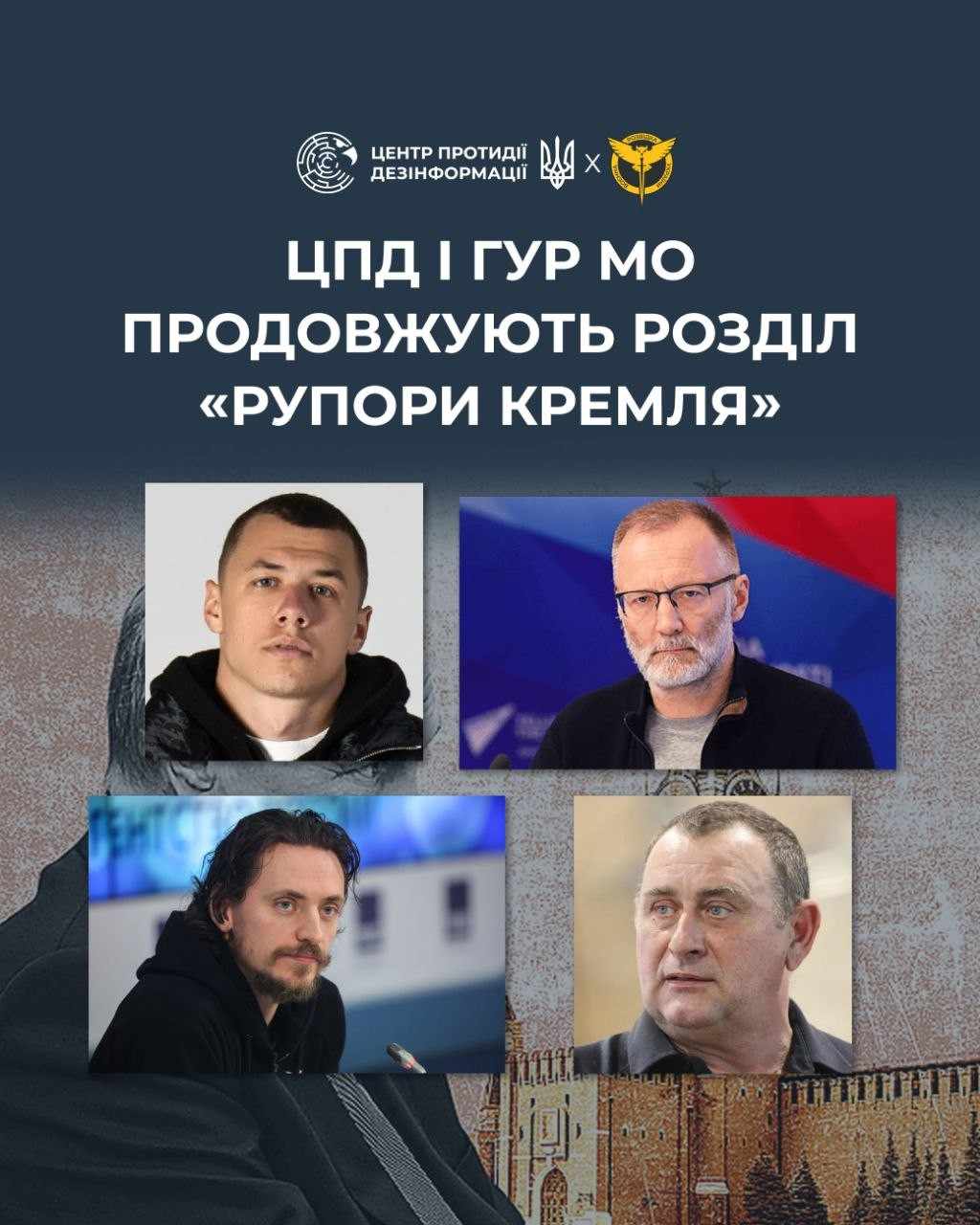 Зображення посту: Закликають до ліквідації незалежності України: в ГУР оприлюднили імена ще 10 російських пропагандистів