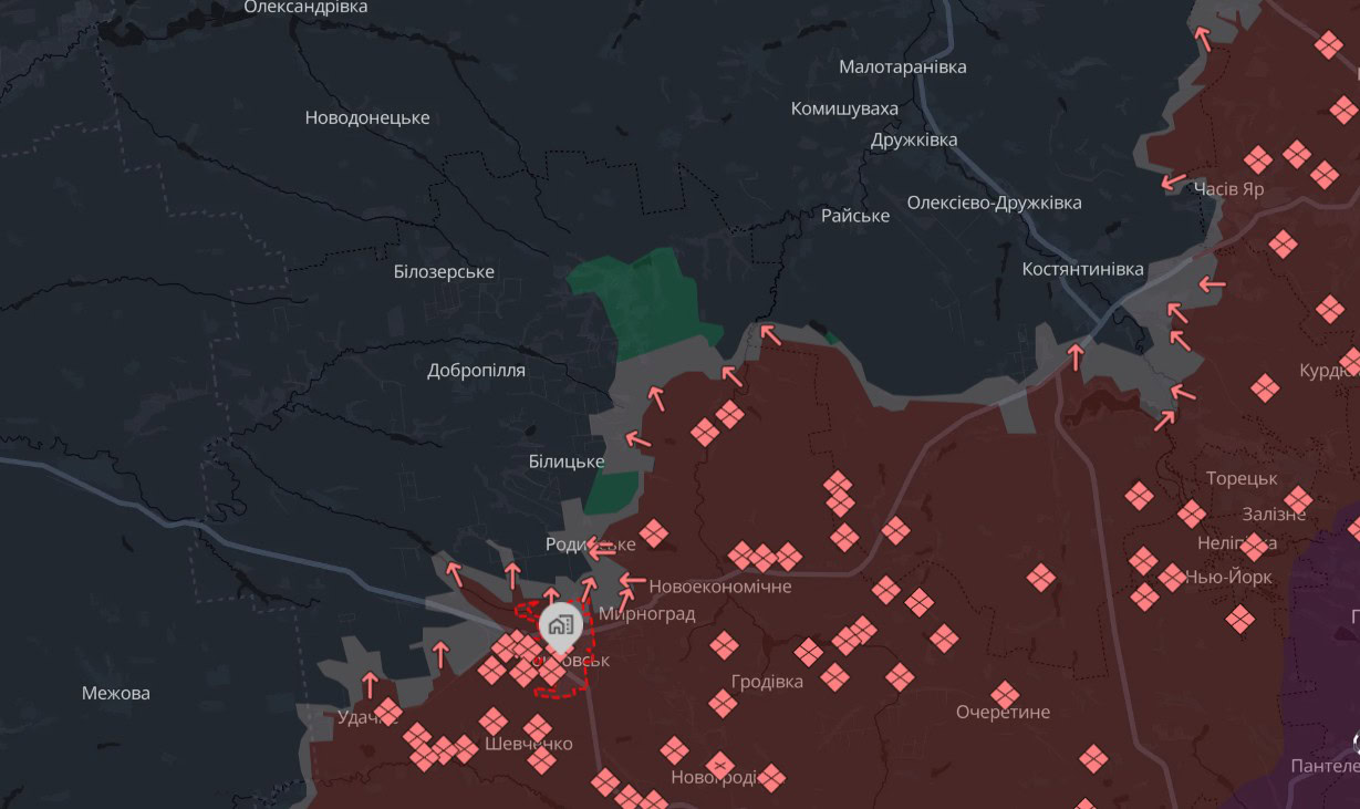Зображення посту: Росія здійснила 619 штурмів за чотири дні: основний удар — на Покровському напрямку
