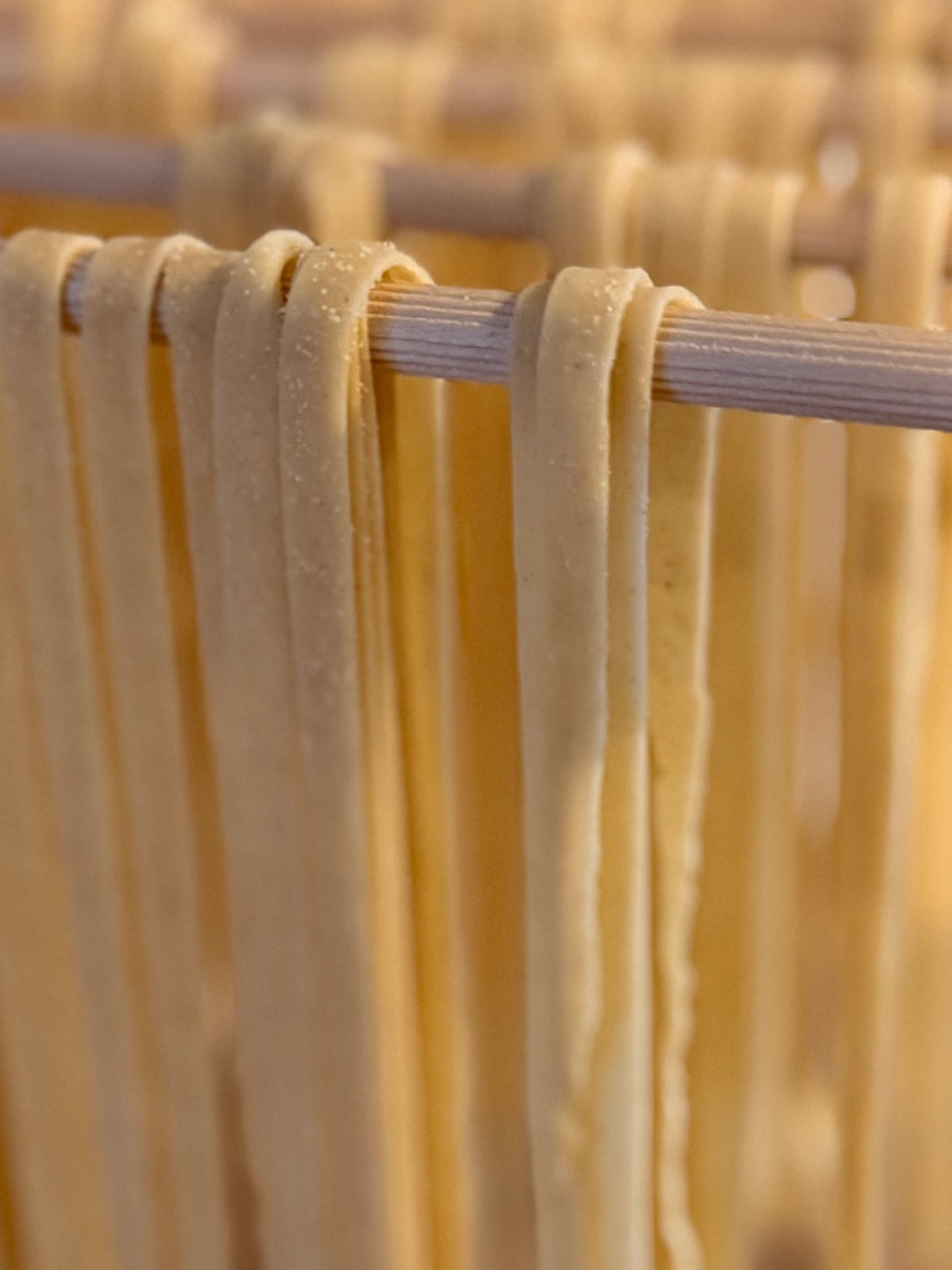 drying pasta on pasta rack