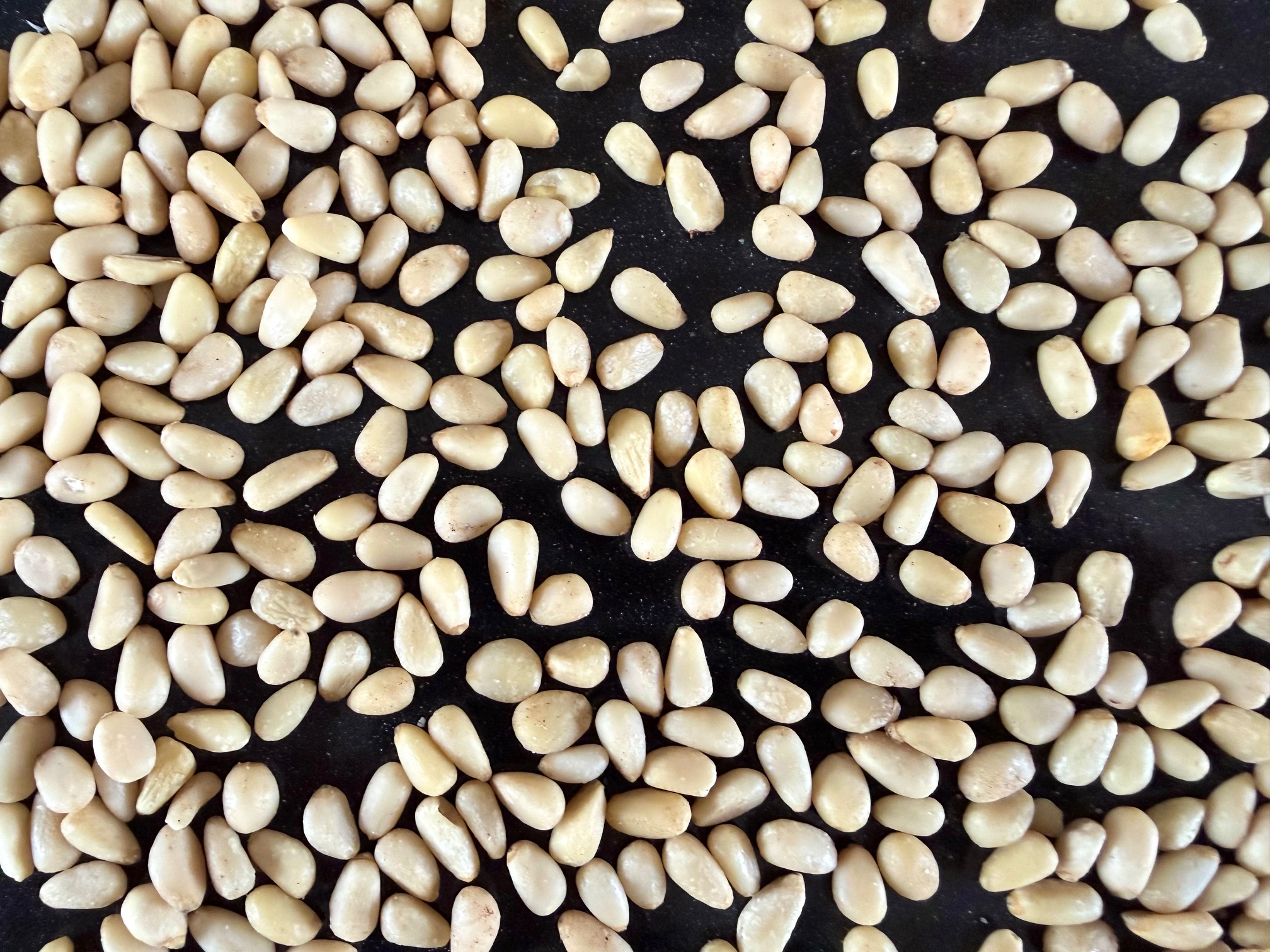 pine nuts on a tray