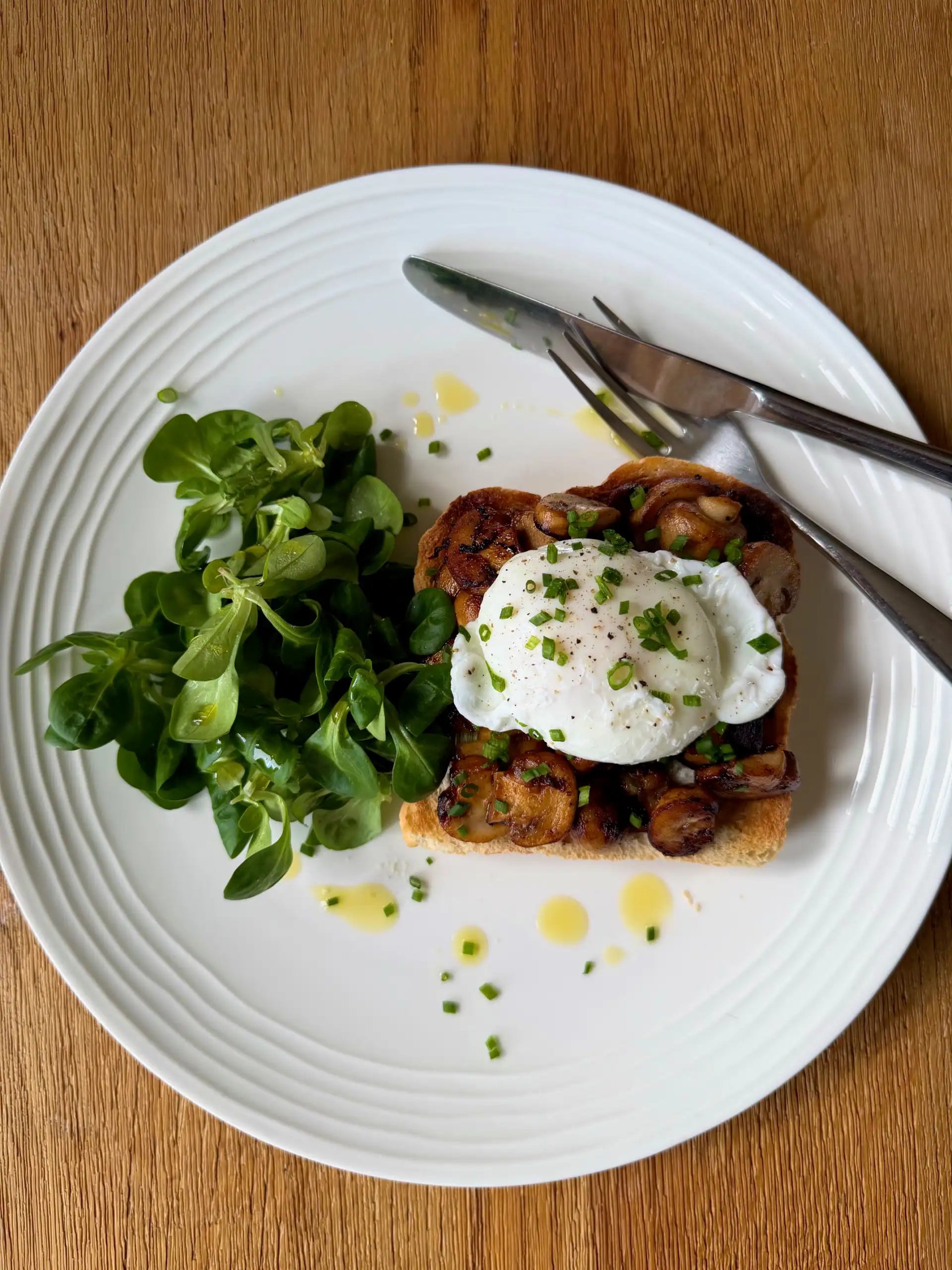 mushrooms on toast with poached egg