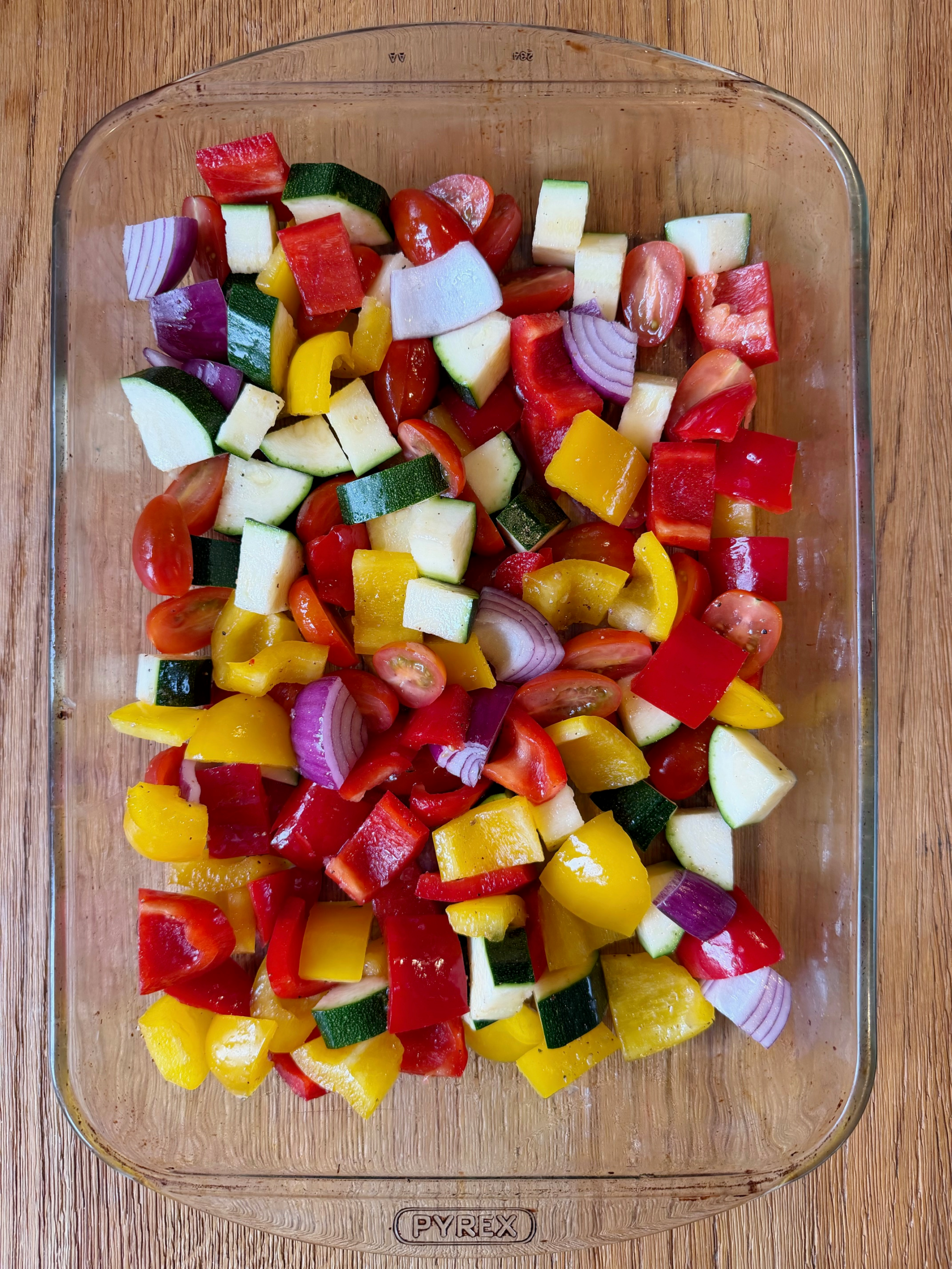 Roasted veg chopped up