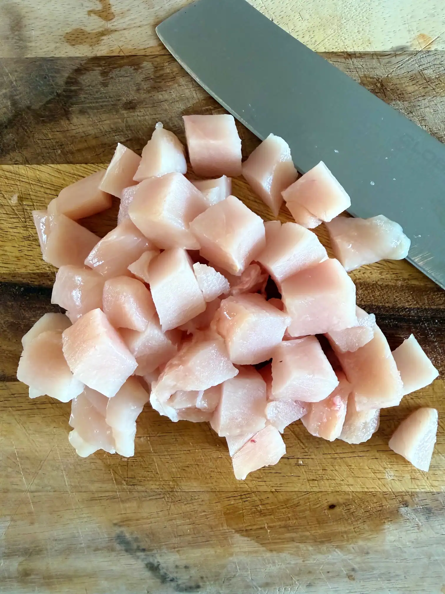 raw chopped chicken