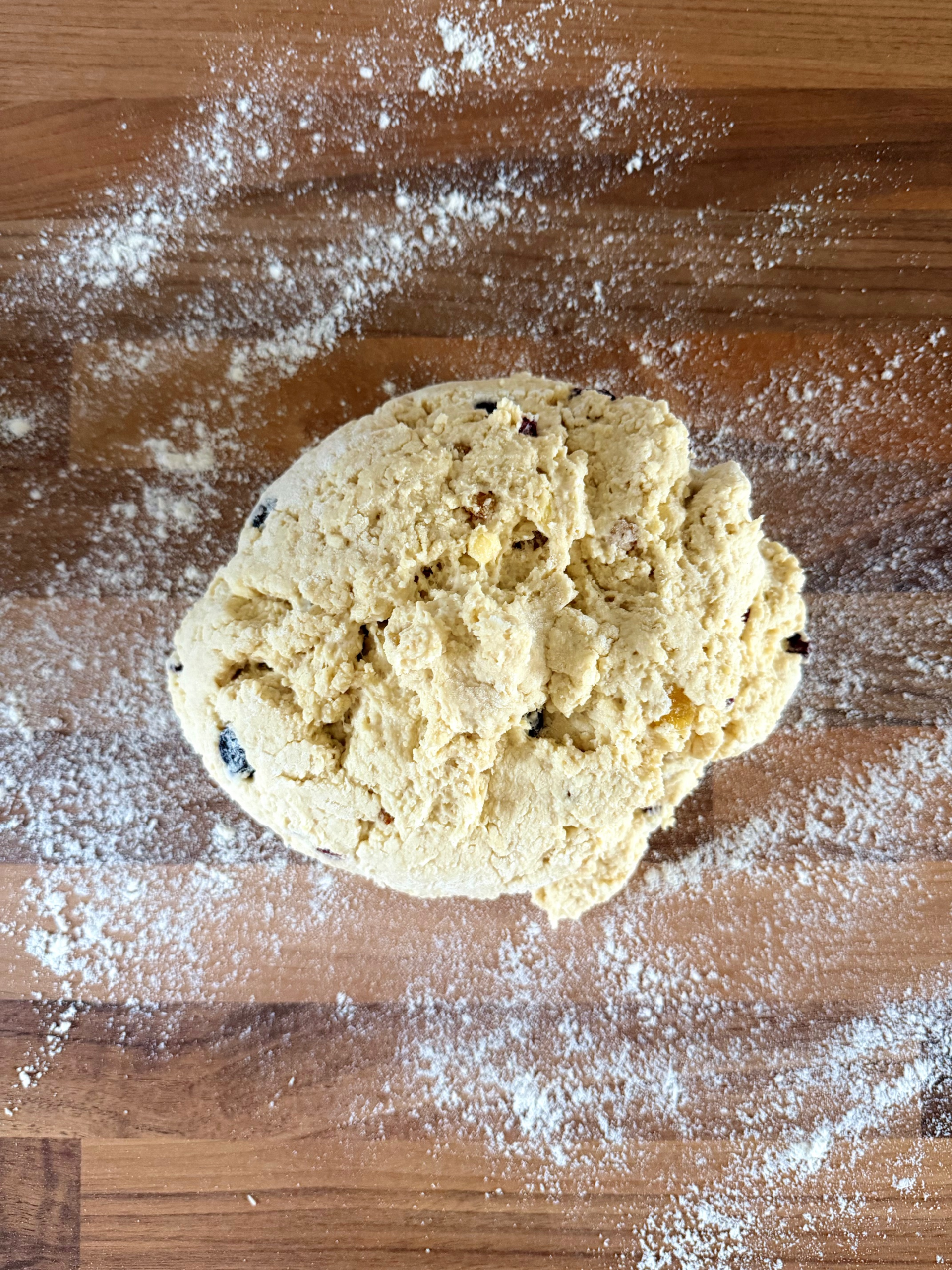 scone dough on floured surface