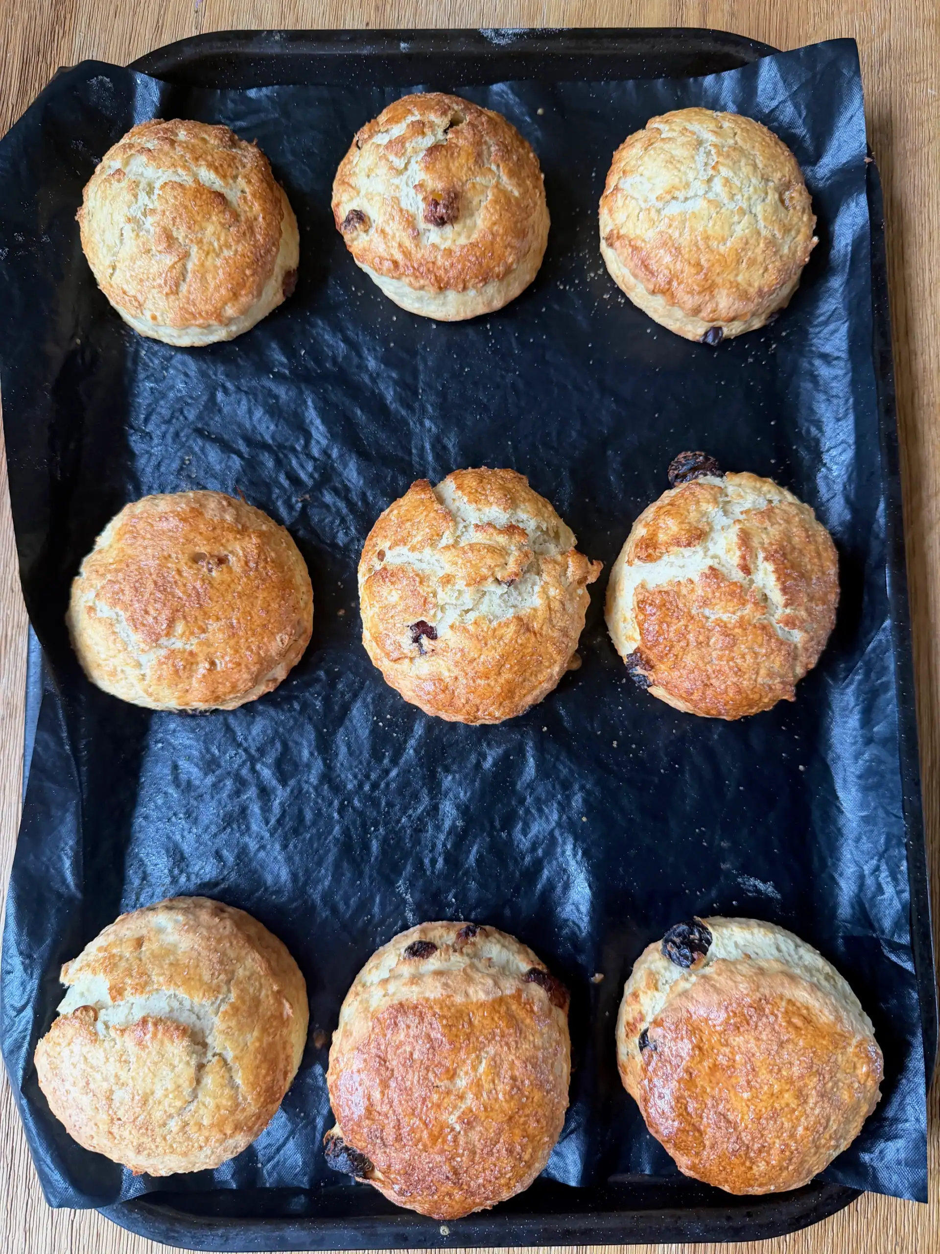 baked scones on a tray