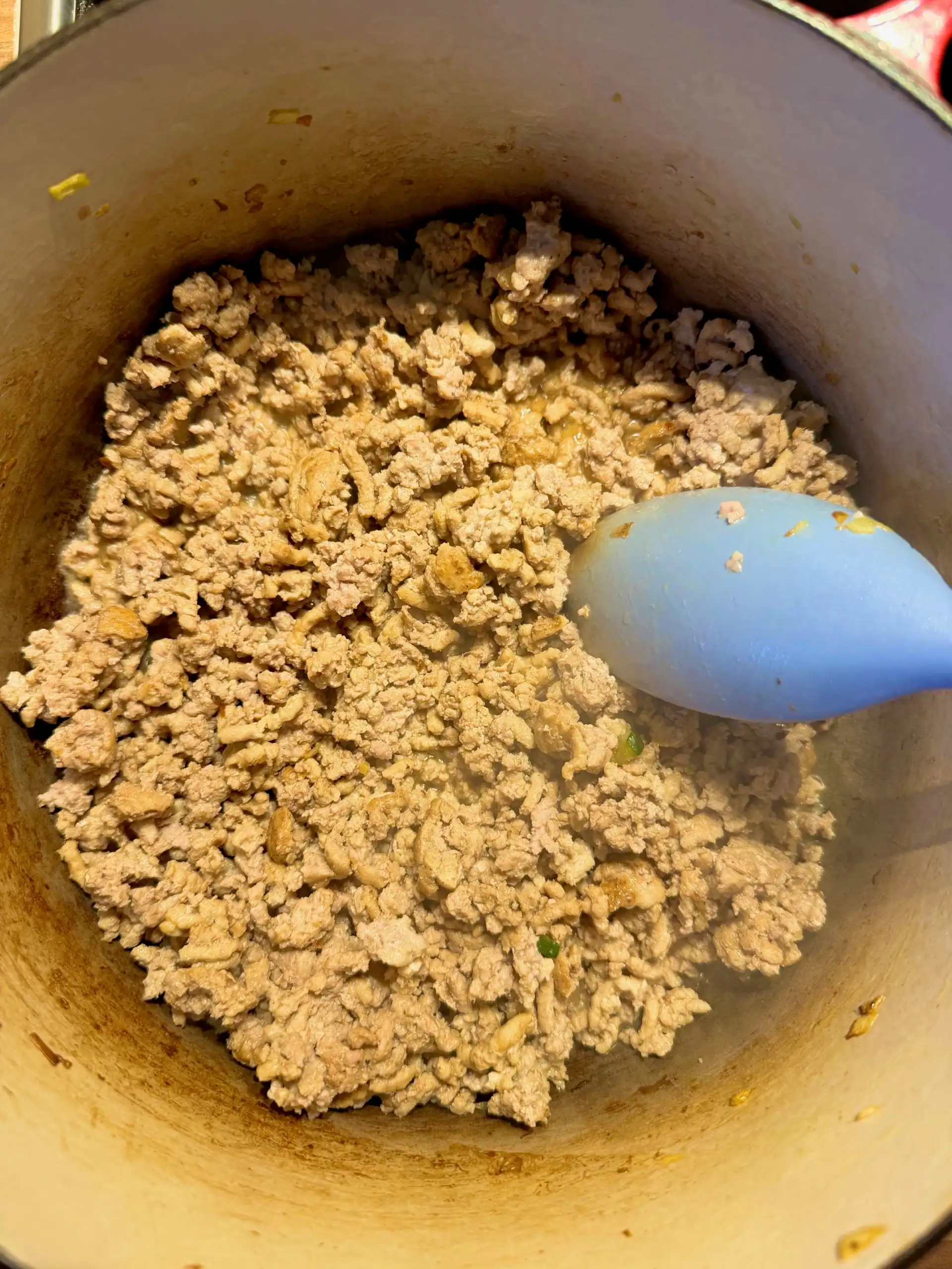 cooking turkey in a pan