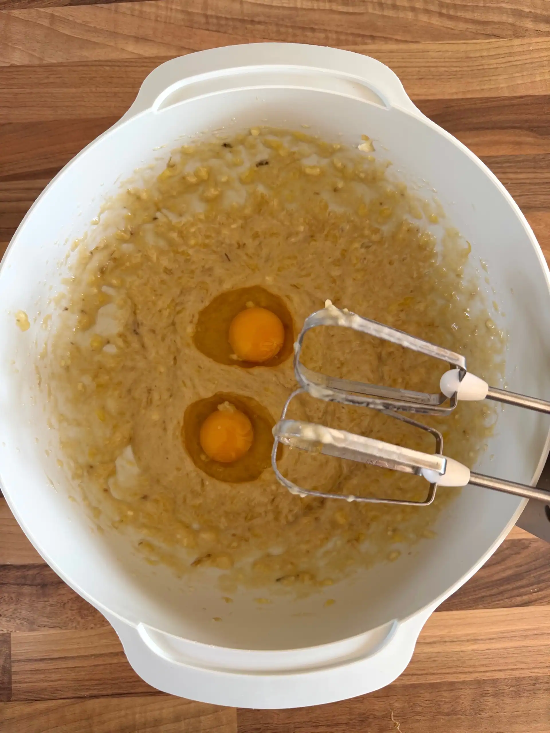 add eggs to bananas