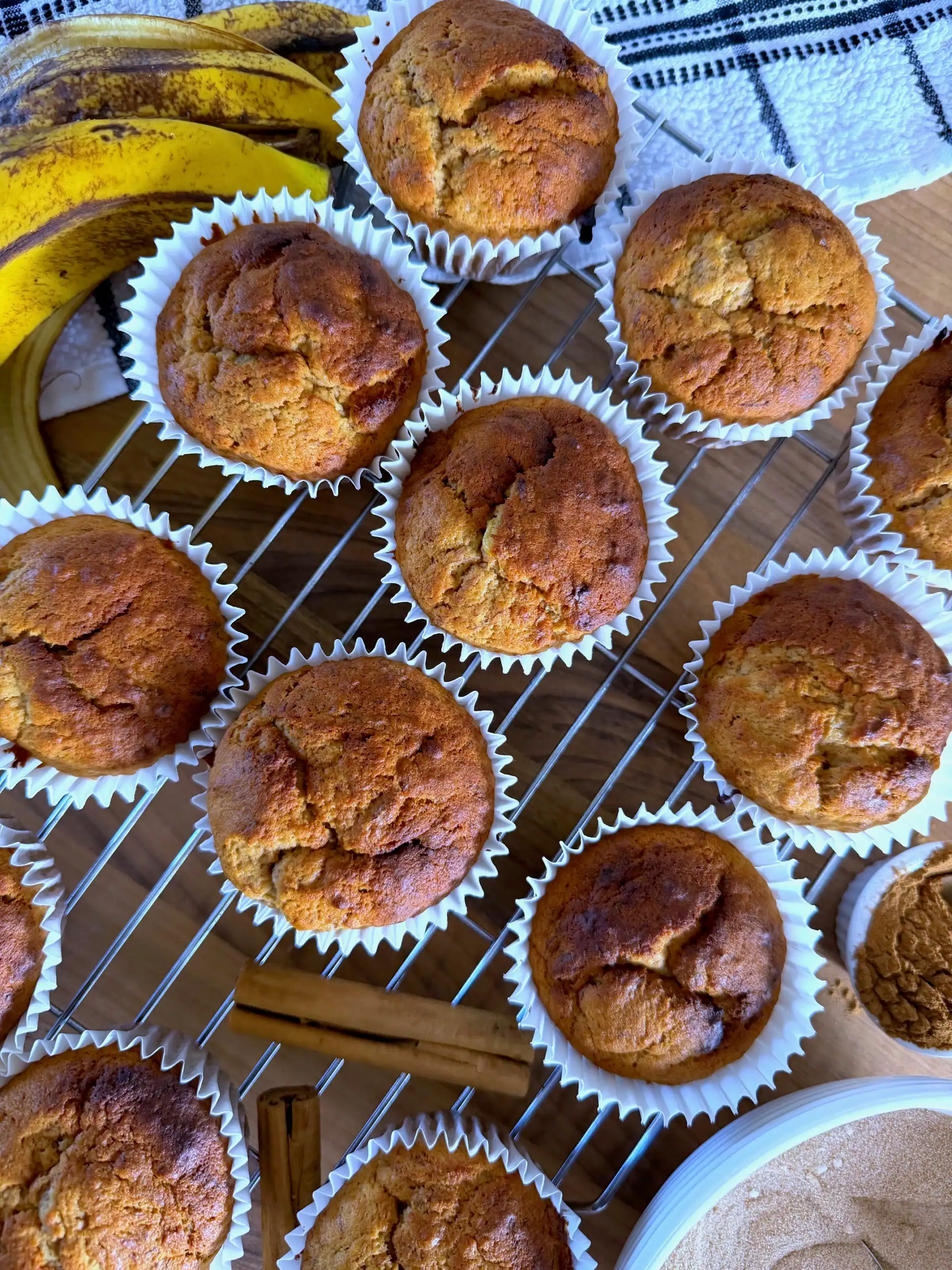 baked moist and fluffy maple cinnamon banana bread muffins