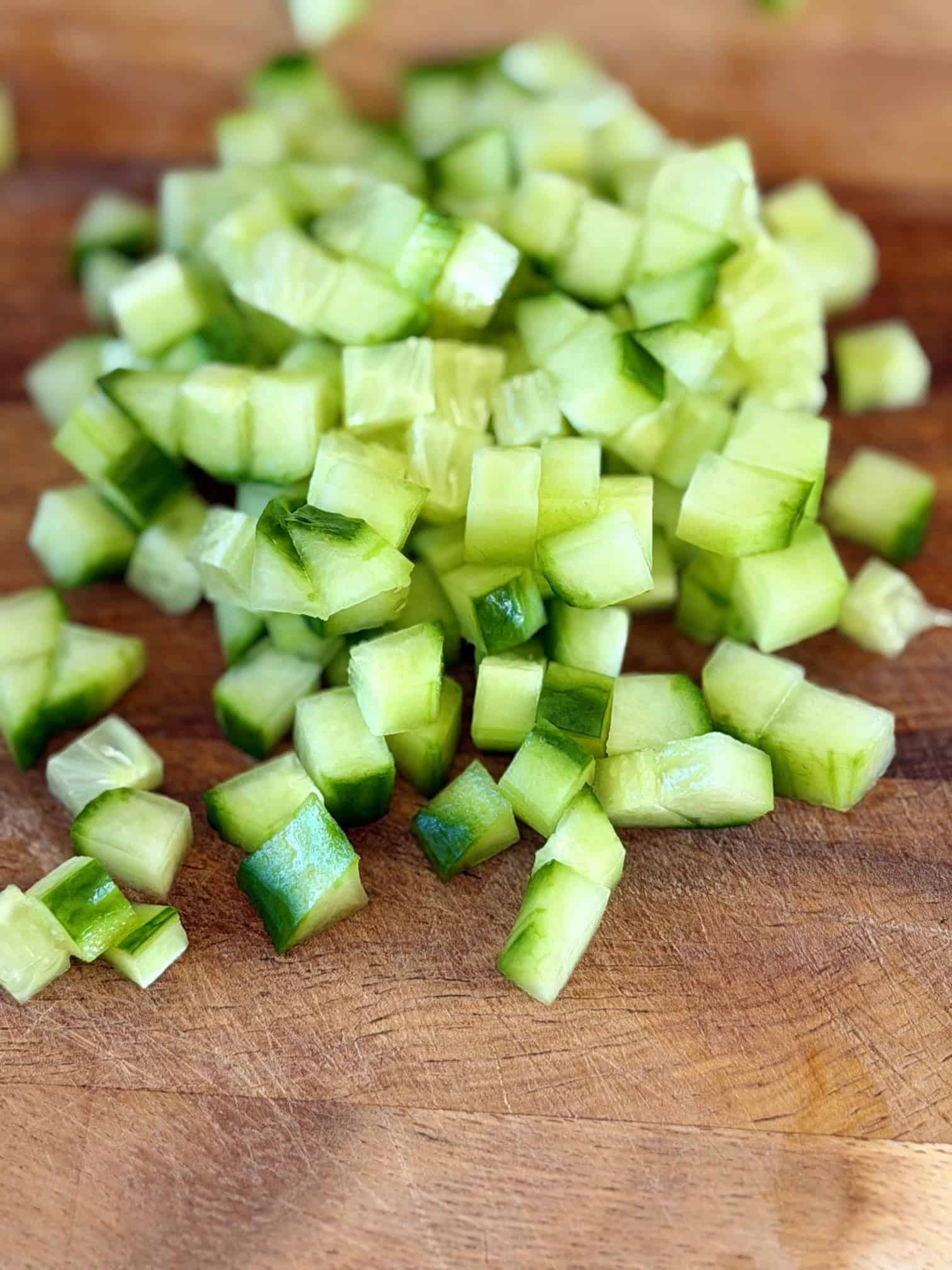 diced cucumber