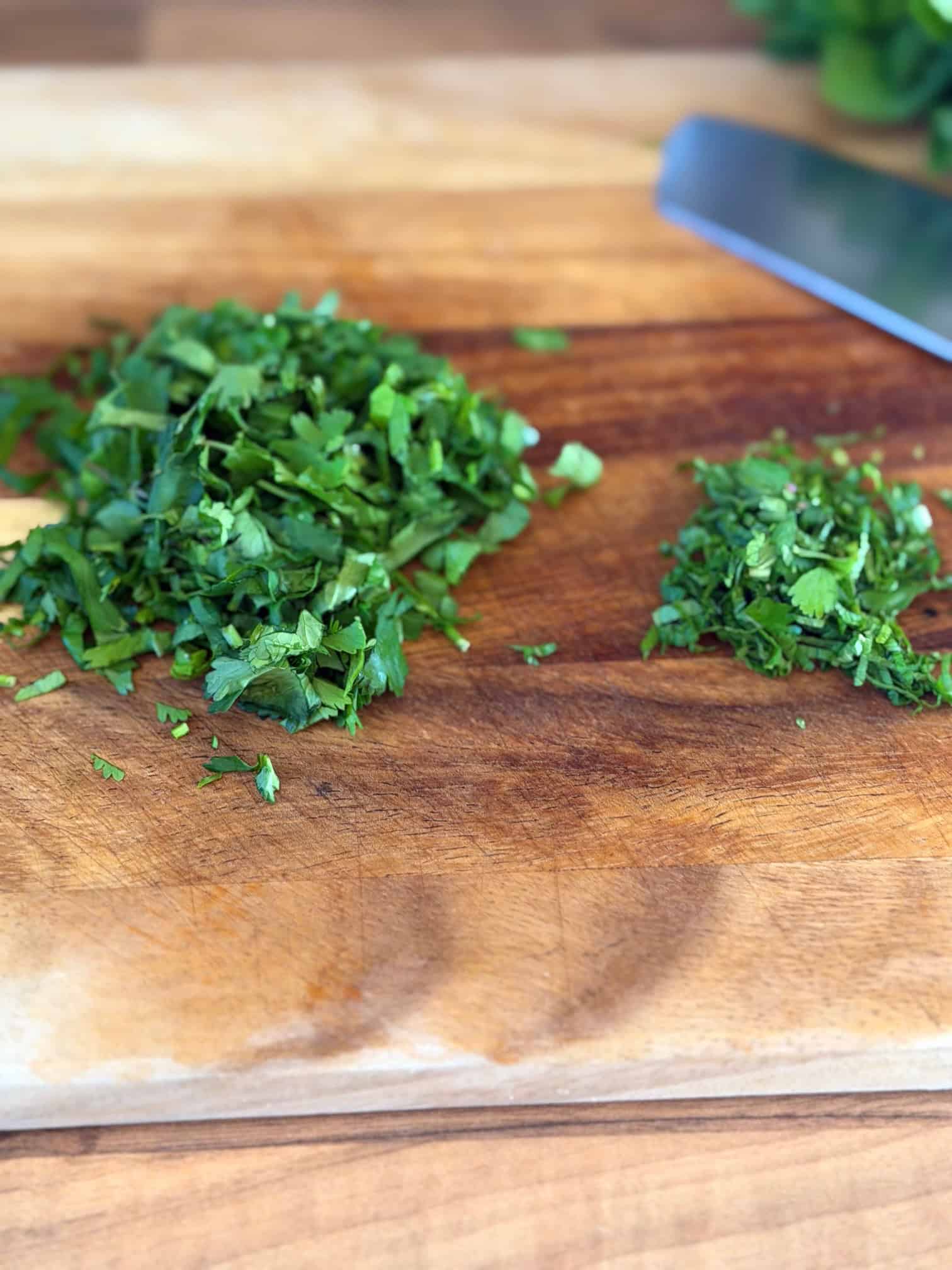 chopped mint and coriander