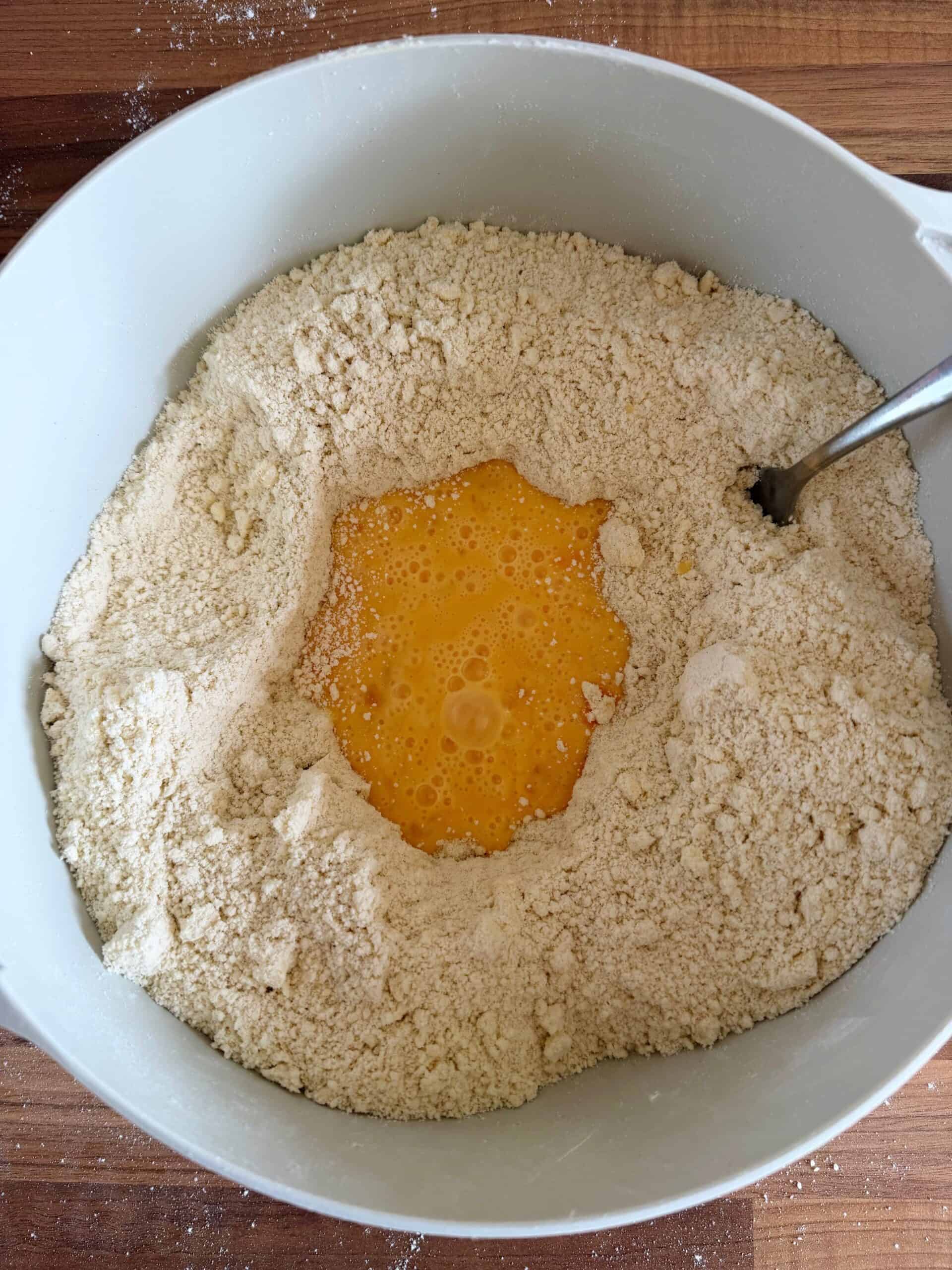 add egg to the bowl