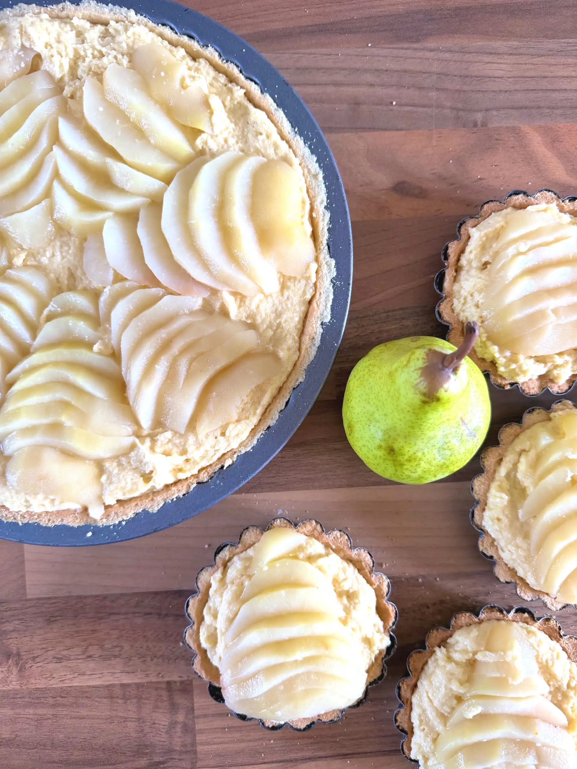 poached pear tart unbaked