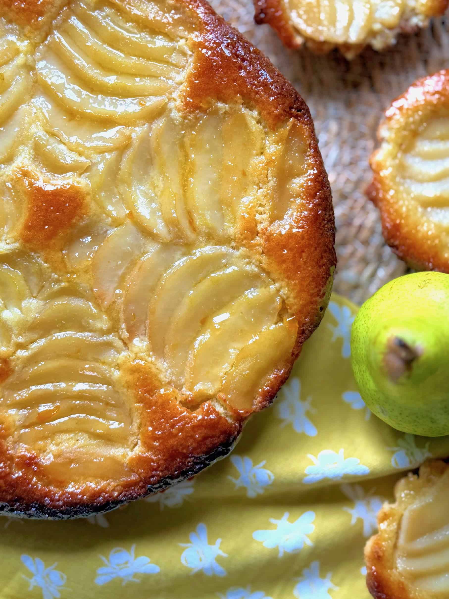 glazed tart with fresh pear